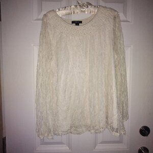 Womens Ivory Lace Top